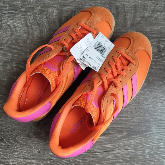 ADIDAS Orange Purple Gazelle Bold Lace Up Sneakers Size 9 - Picture 9 of 15